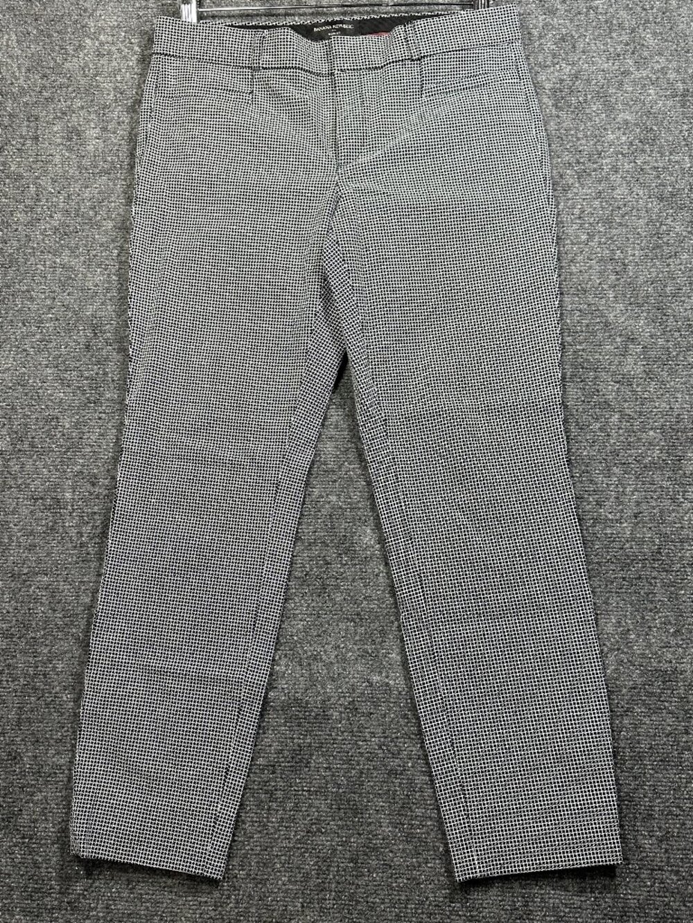 Banana Republic Pants Womens 4 Sloan Fit Black White Stretch Print Zip Fly